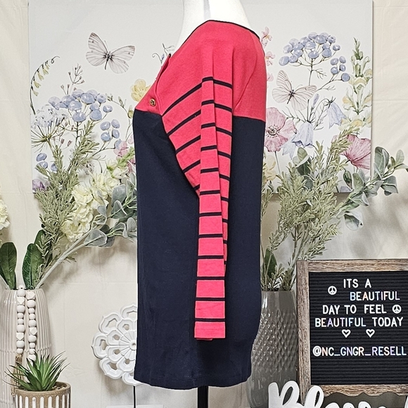 RALPH LAUREN | 100% COTTON QUARTER SLEEVE TOP - Picture 7 of 12